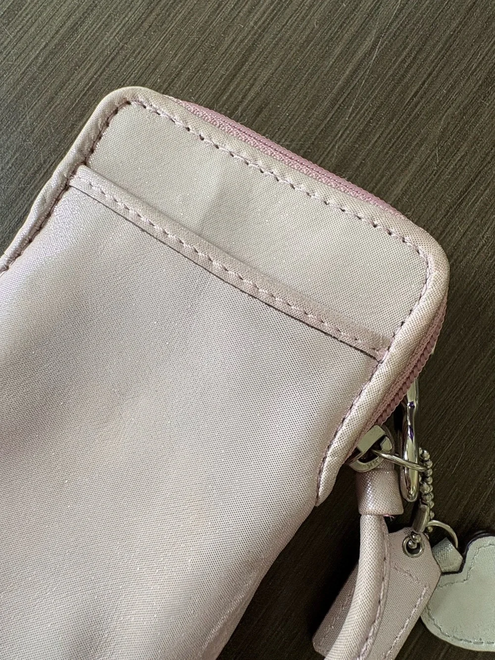 Coach Poppy Legacy Pink Vertical Wristlet